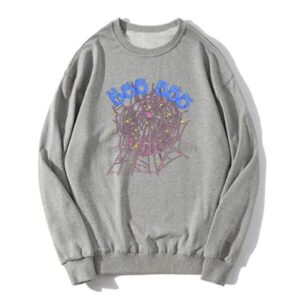 Sp5der 555555 Angel Number White Grey Sweatshirt